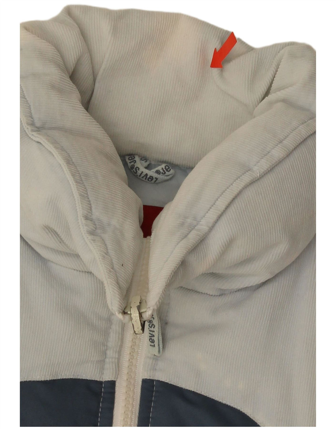 Levi's Veste Rembourrée Femme UK 6 XS Blanc Colorblock Polyester