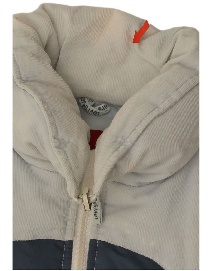 Levi's Veste Rembourrée Femme UK 6 XS Blanc Colorblock Polyester