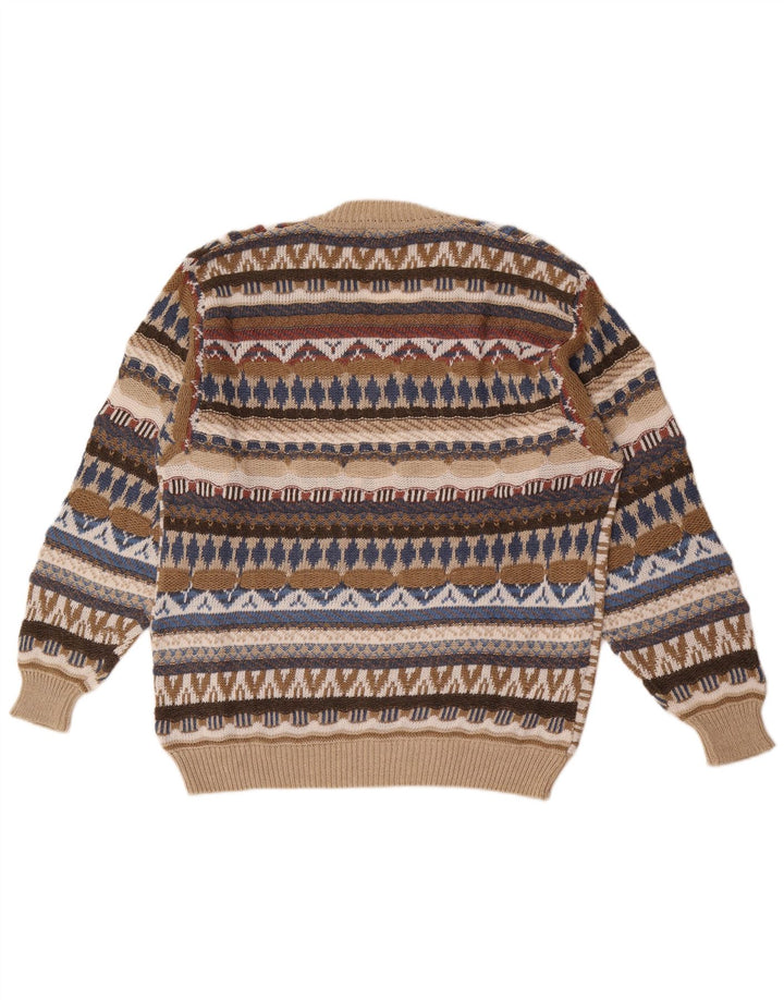 Sevres Pull Col V Homme IT 50 Moyen Multicolore Géométrique