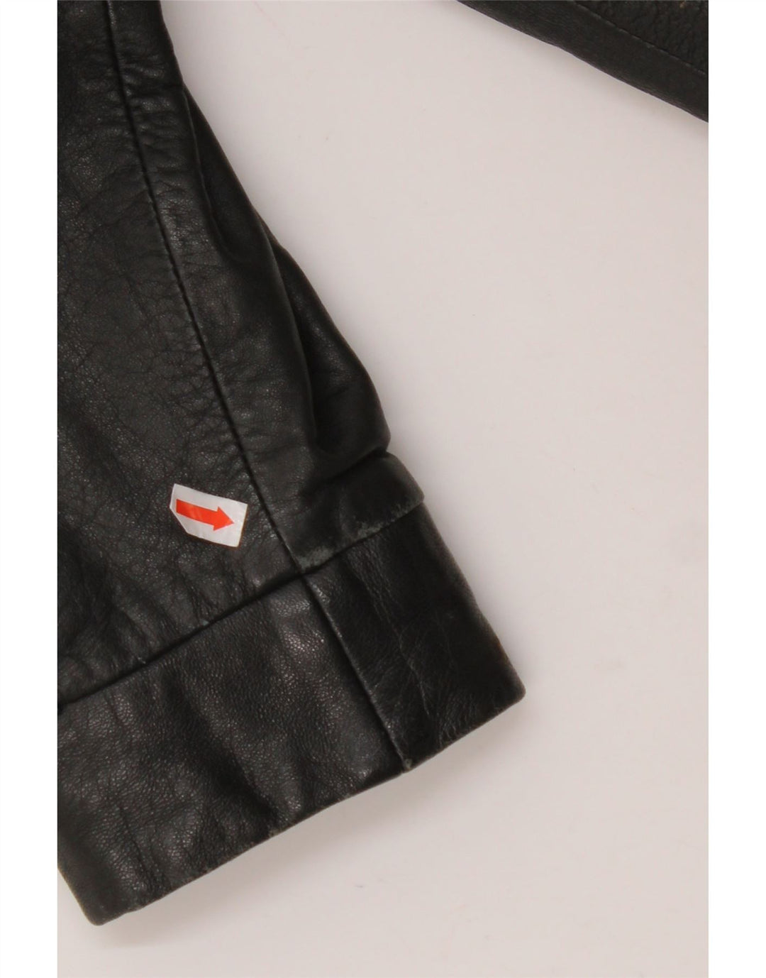 VINTAGE Manteau en cuir surdimensionné pour femme IT 40 Petit cuir noir