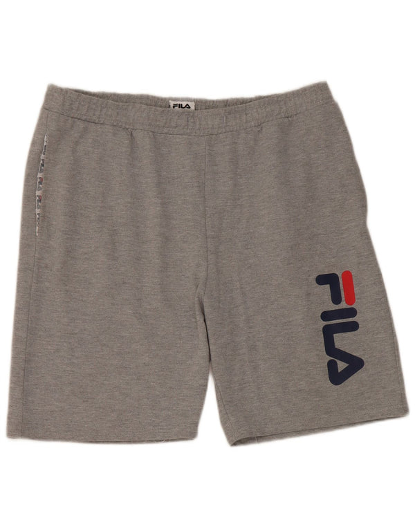 Fila Short de Sport Graphique Homme Gris Coton Large