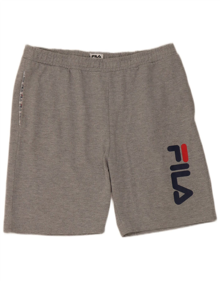 Fila Short de Sport Graphique Homme Gris Coton Large