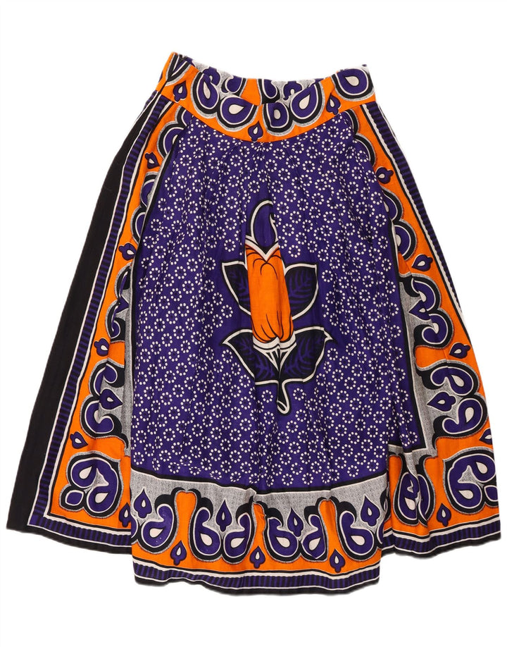 vintage Femmes Graphique A-Line Jupe W28 Moyen Violet Floral