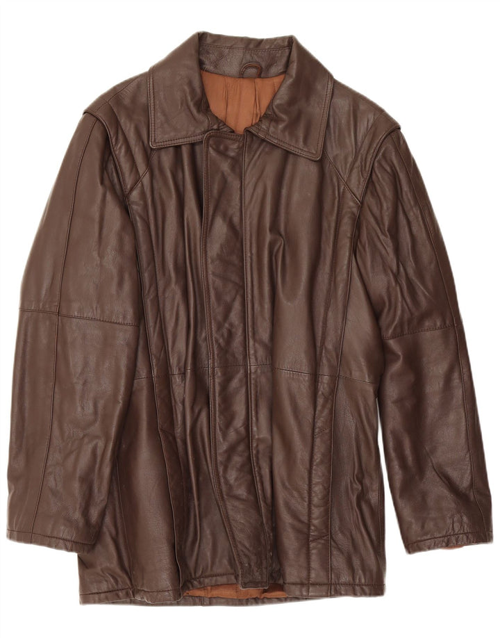 Veste en cuir homme vintage IT 48 Cuir marron moyen