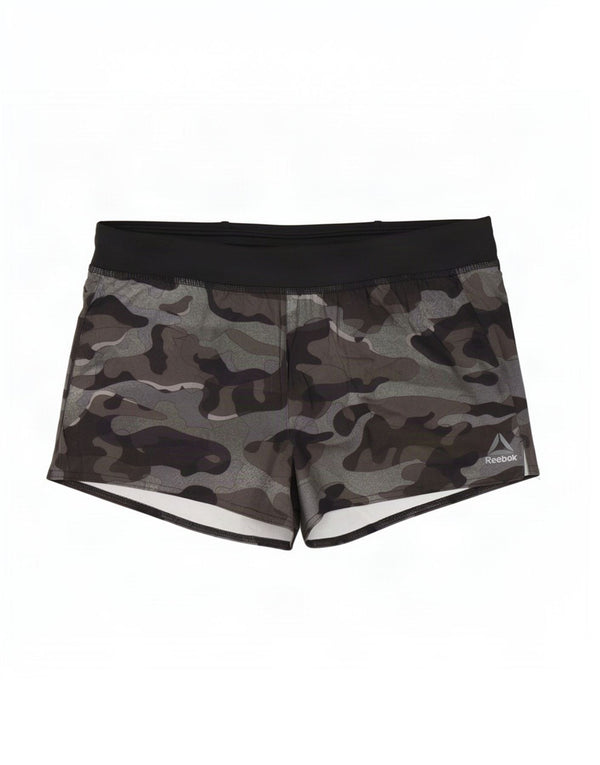 Reebok Short de Sport Femme UK 12/14 Medium Multicolore Camouflage
