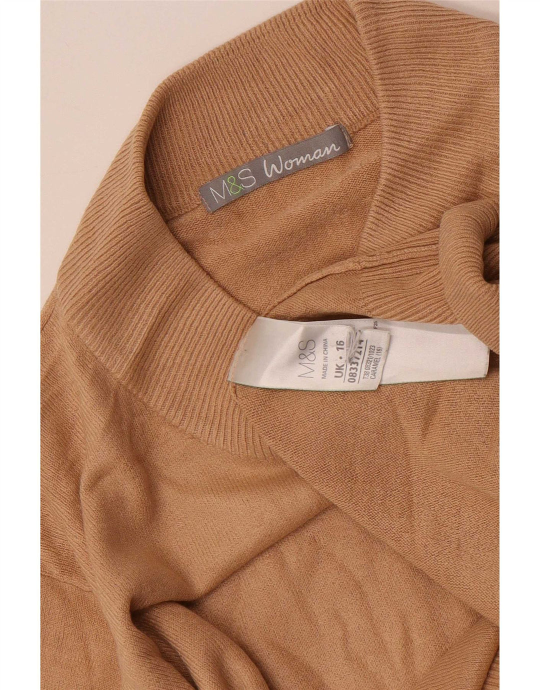 Marks & Spencer Pull col roulé pour femme UK 16 Large Marron