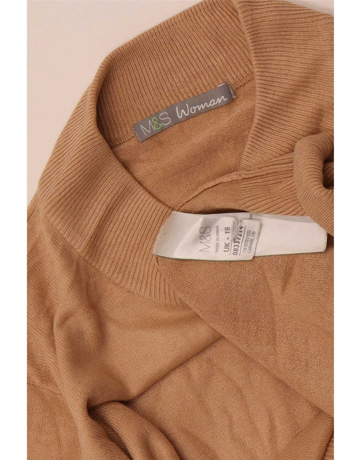 Marks & Spencer Pull col roulé pour femme UK 16 Large Marron