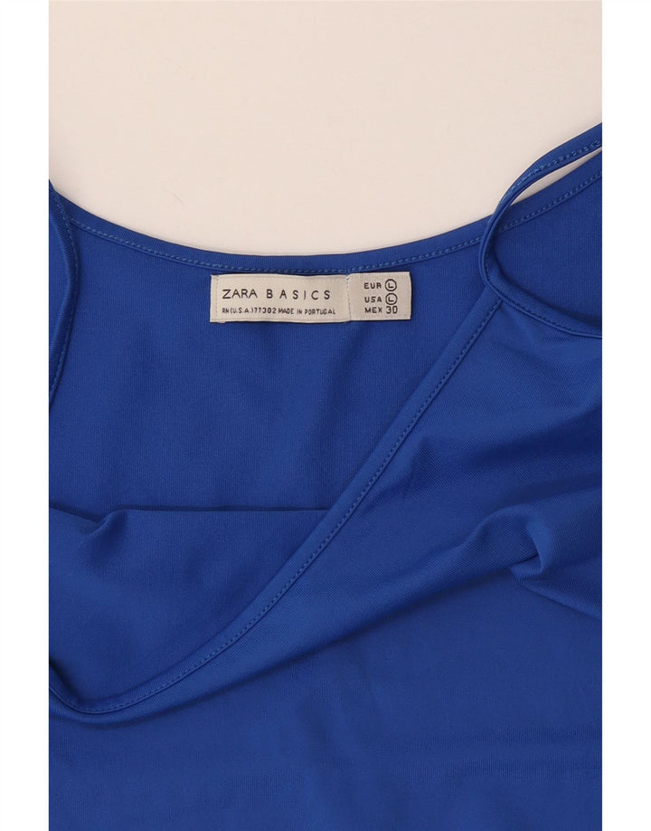 Zara Womens Crop Cami Top UK 14 Grand Bleu