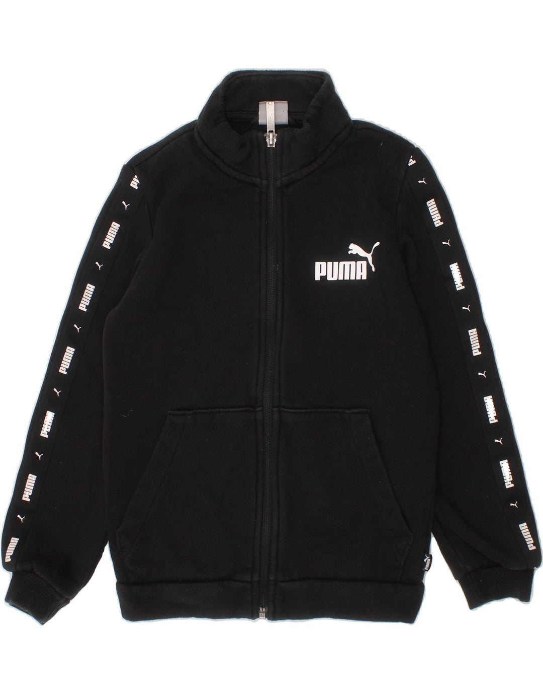 PUMA Boys Graphic Tracksuit Top Jacket 7-8 Years Black Cotton Vintage Puma and Second-Hand Puma from Messina Hembry 