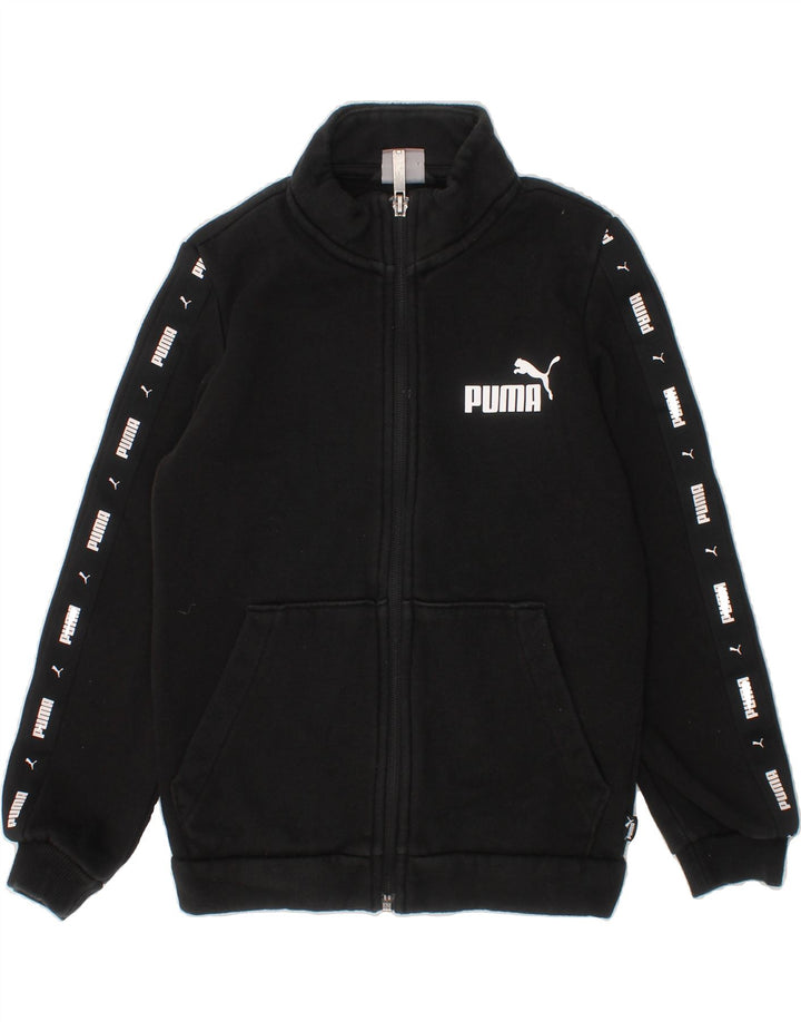 PUMA Boys Graphic Tracksuit Top Jacket 7-8 Years Black Cotton Vintage Puma and Second-Hand Puma from Messina Hembry 