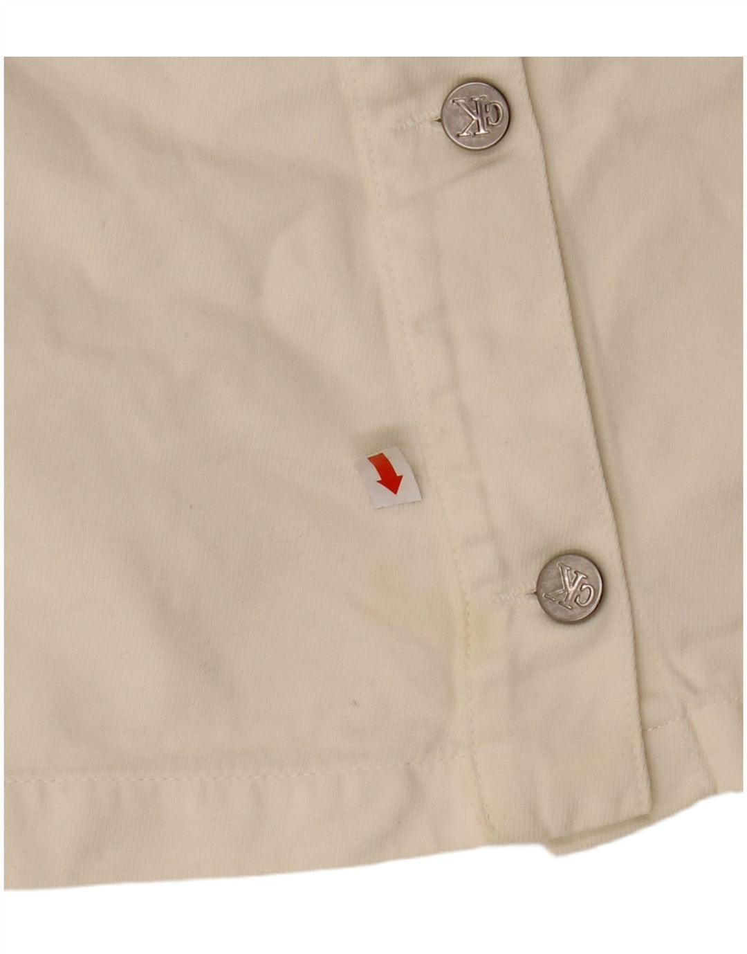 CALVIN KLEIN Femme Mini-Jupe W30 Medium Off White Coton