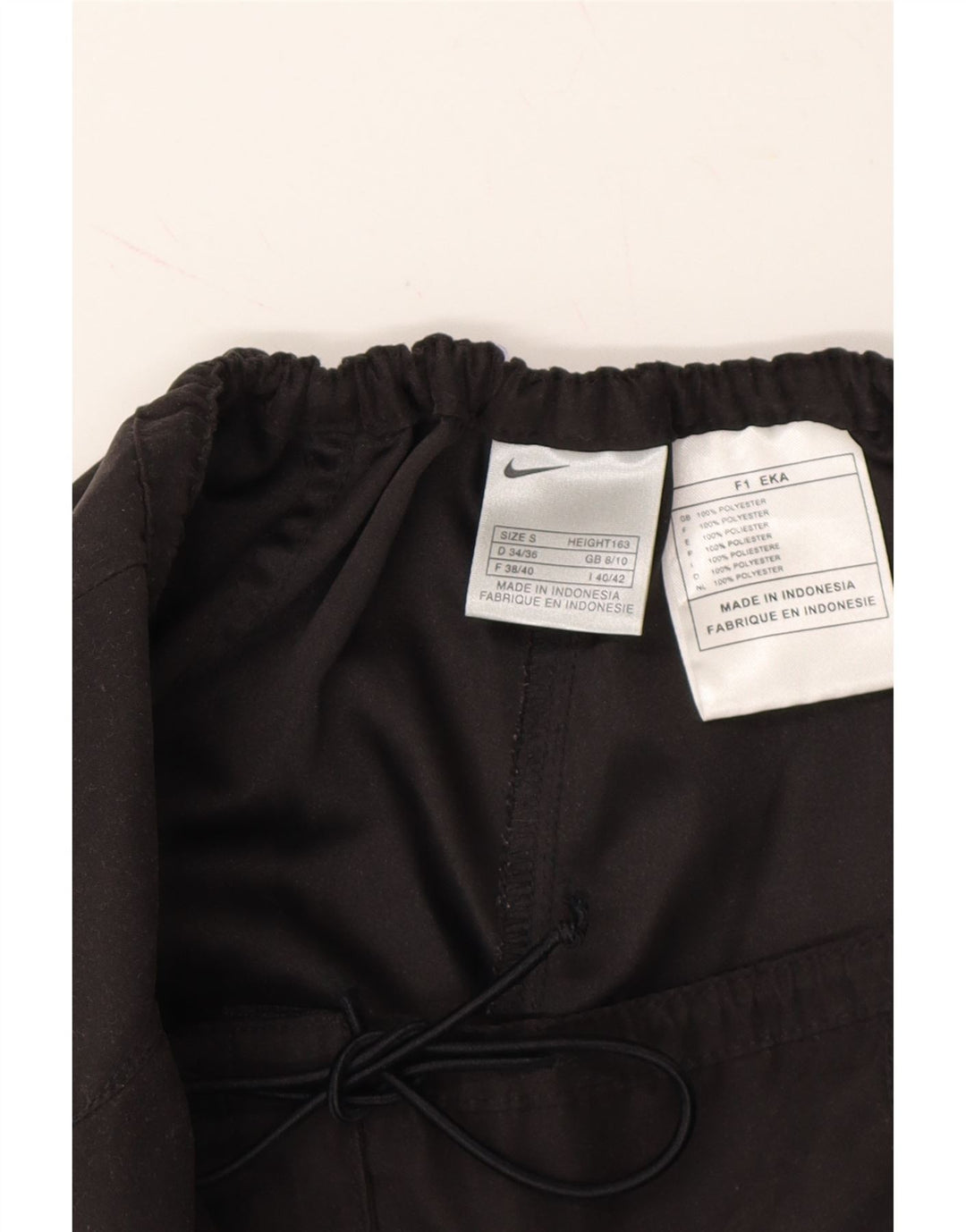 NIKE Womens Tracksuit Trousers UK 8/10 Small Black Polyester Vintage Nike and Second-Hand Nike from Messina Hembry 