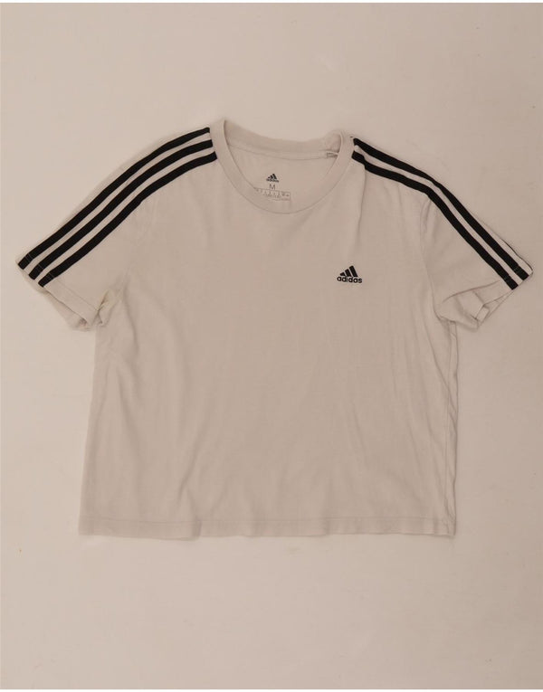 Adidas T-shirt court pour femme UK 12/14 Blanc moyen