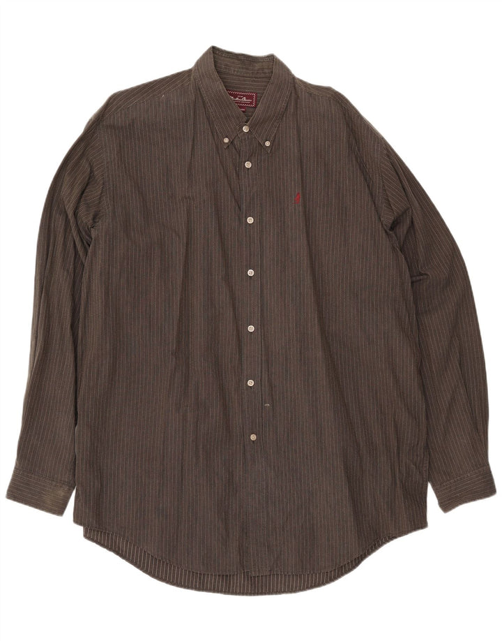 Marlboro Classics Chemise Homme 3XL Gris Pinstripe Coton