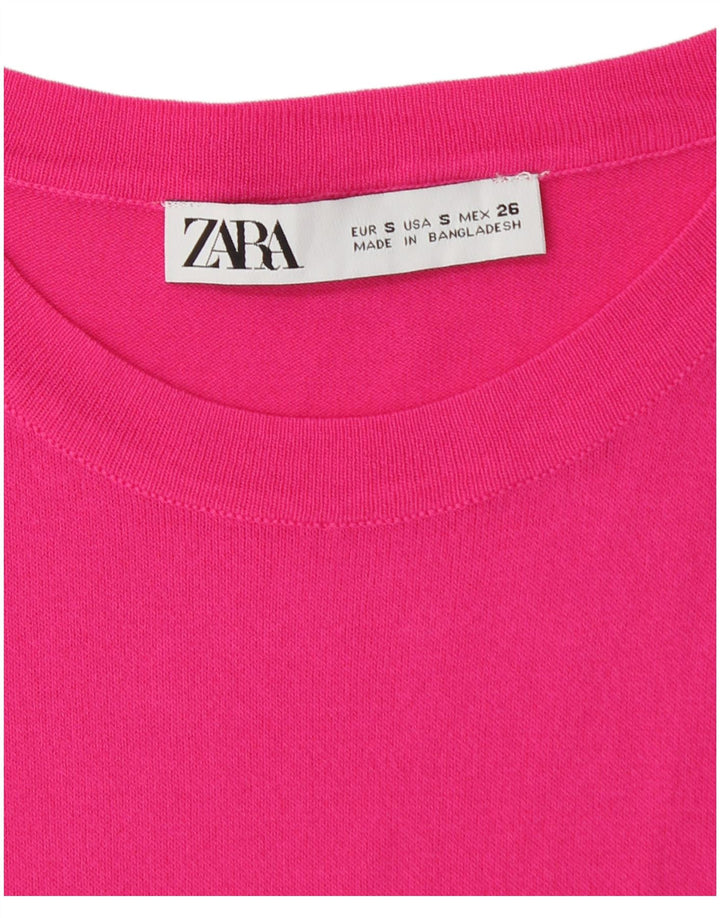 Zara T-Shirt Femme Top UK 8 Petit Rose