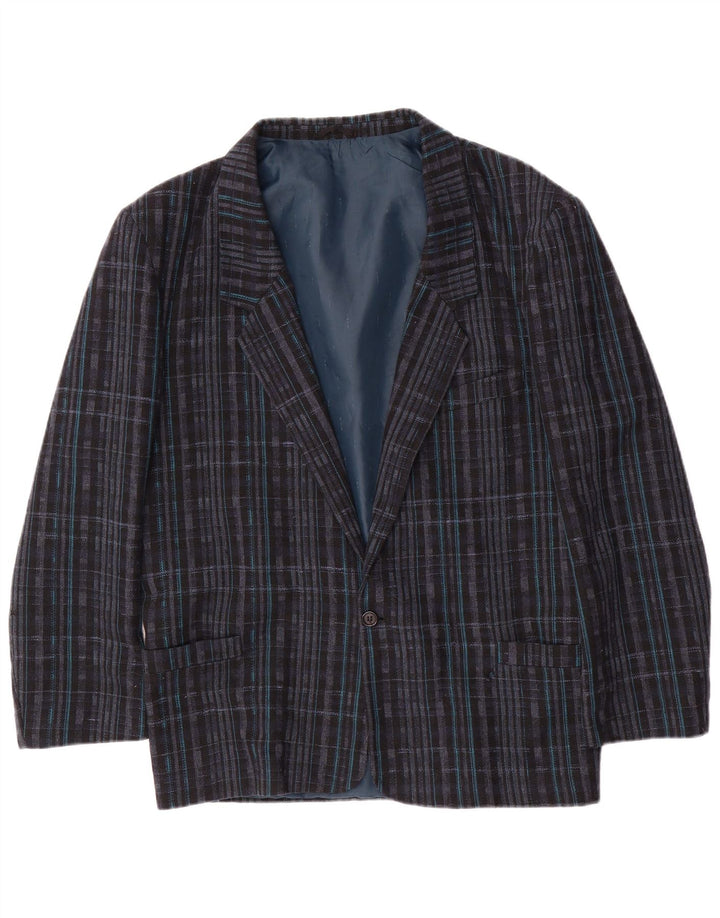 GIERRE Veste Blazer 1 Bouton Homme UK 38 Bleu Marine Moyen Géométrique