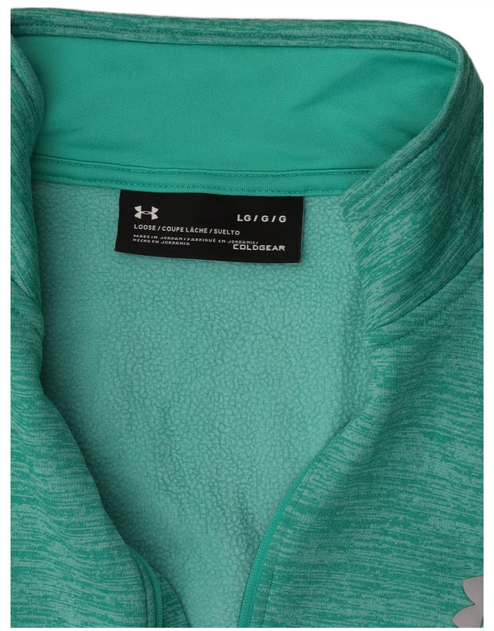 Under Armour Sweat-shirt à col zippé pour homme, grand turquoise moucheté