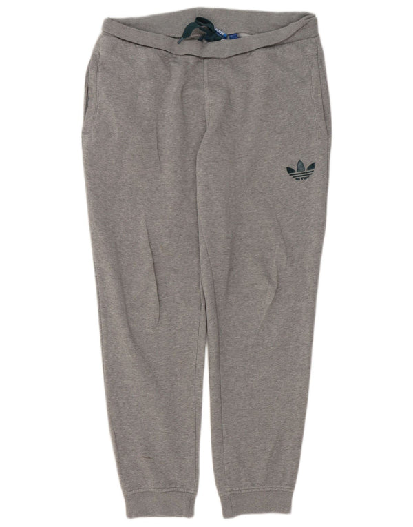 Adidas Pantalon de survêtement pour homme en coton gris color block Taille L