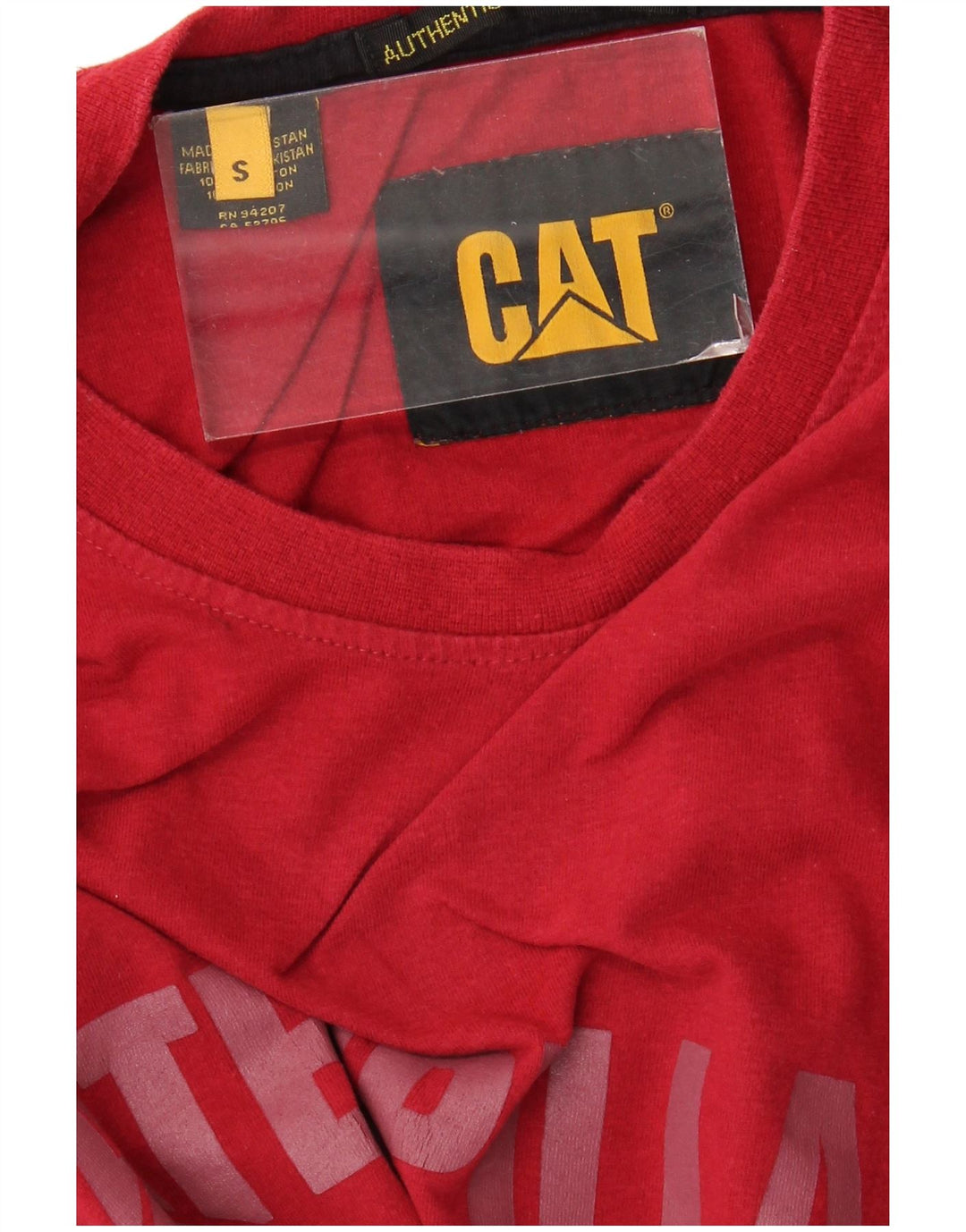 CAT T-Shirt Graphique Homme Petit Rouge Coton