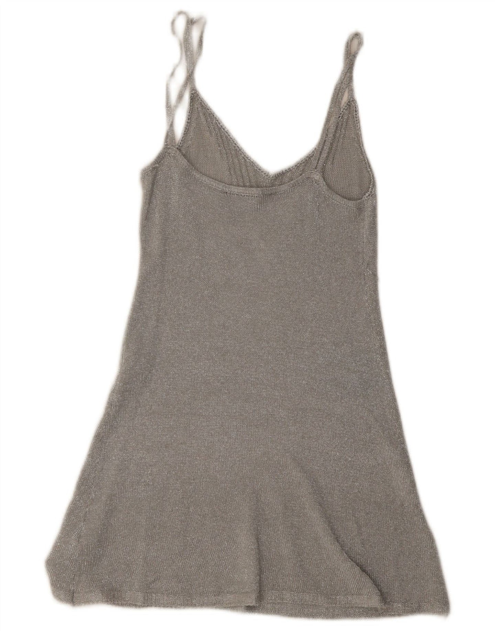 Topshop Robe Slip Femme UK 8 Petite Viscose Argentée