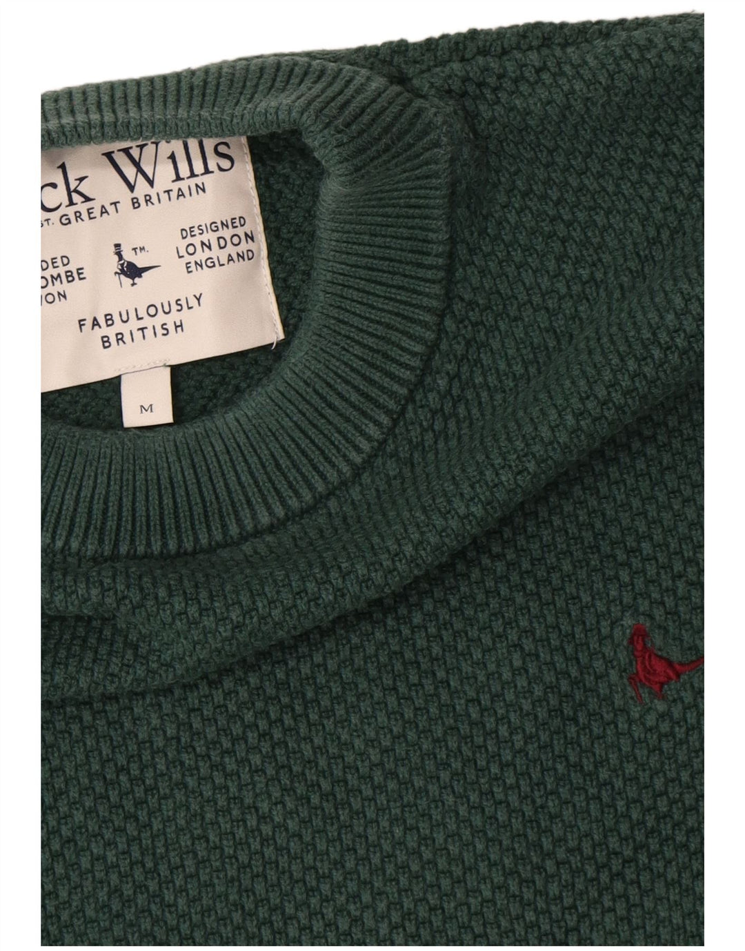 Jack Wills Pull à col rond pour homme en coton vert moyen