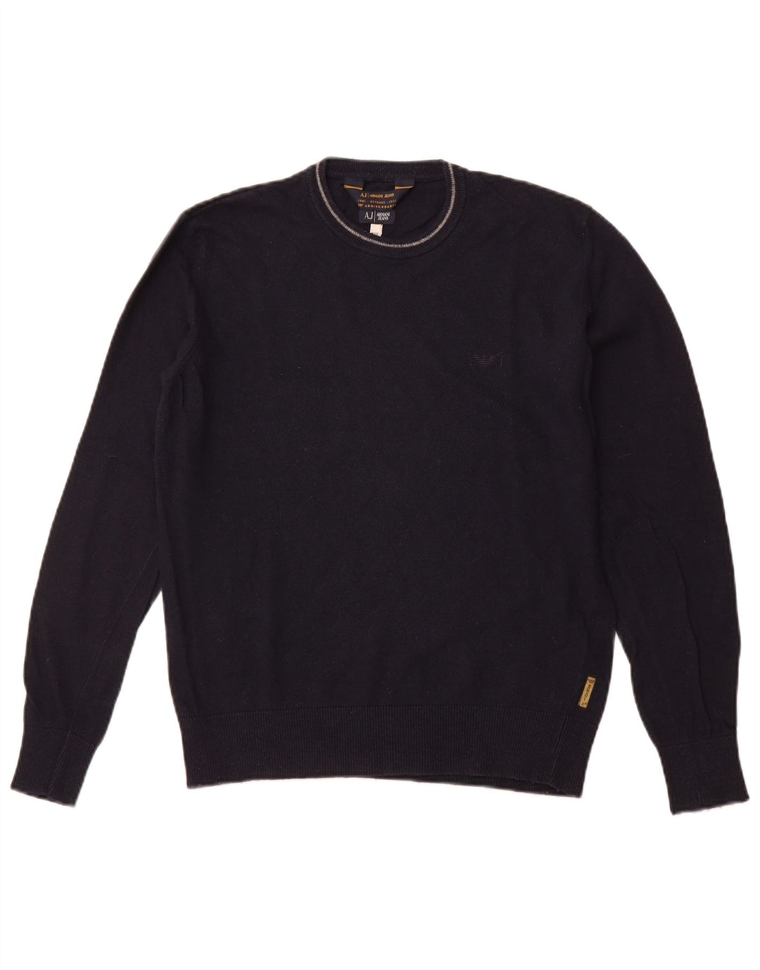 ARMANI JEANS Pull Col Rond Homme Bleu Marine Moyen Viscose