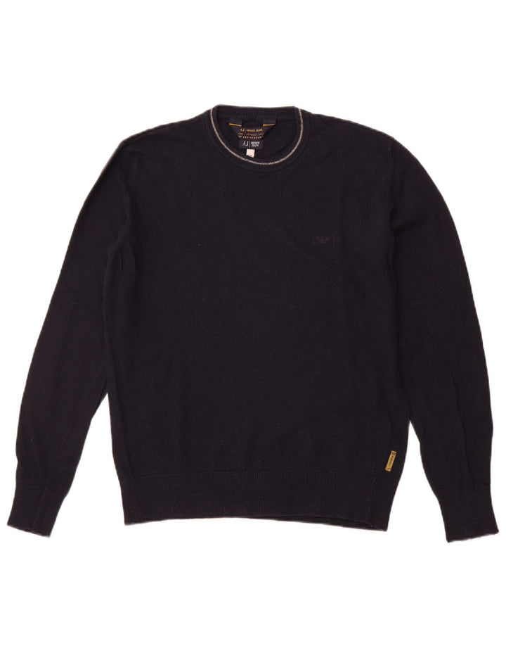 ARMANI JEANS Pull Col Rond Homme Bleu Marine Moyen Viscose