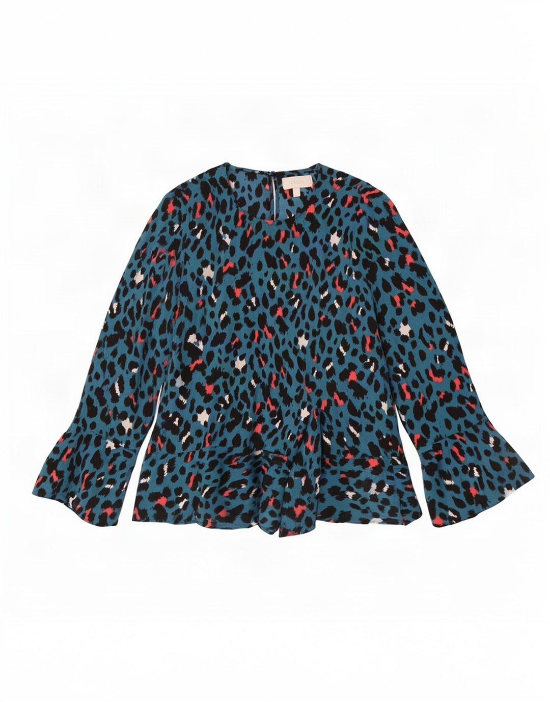 Coast Chemisier à manches longues pour femme UK 44 Grand Bleu Moucheté Polyester