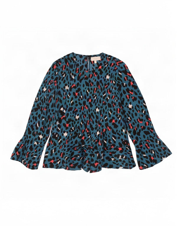Coast Chemisier à manches longues pour femme UK 44 Grand Bleu Moucheté Polyester