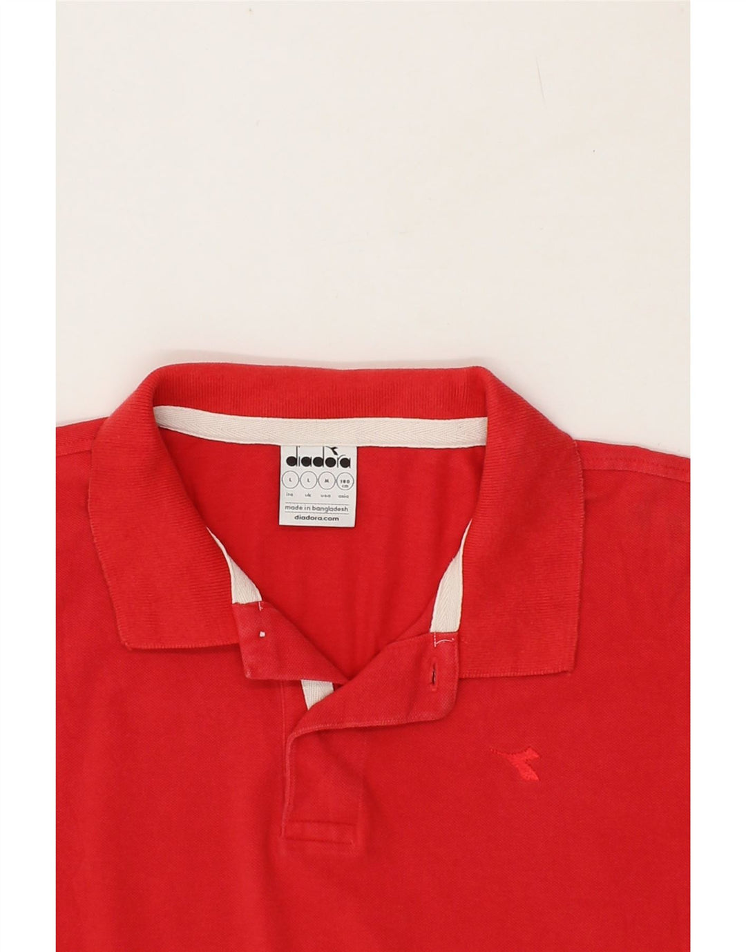 DIADORA Mens Polo Shirt Large Red Vintage Diadora and Second-Hand Diadora from Messina Hembry 