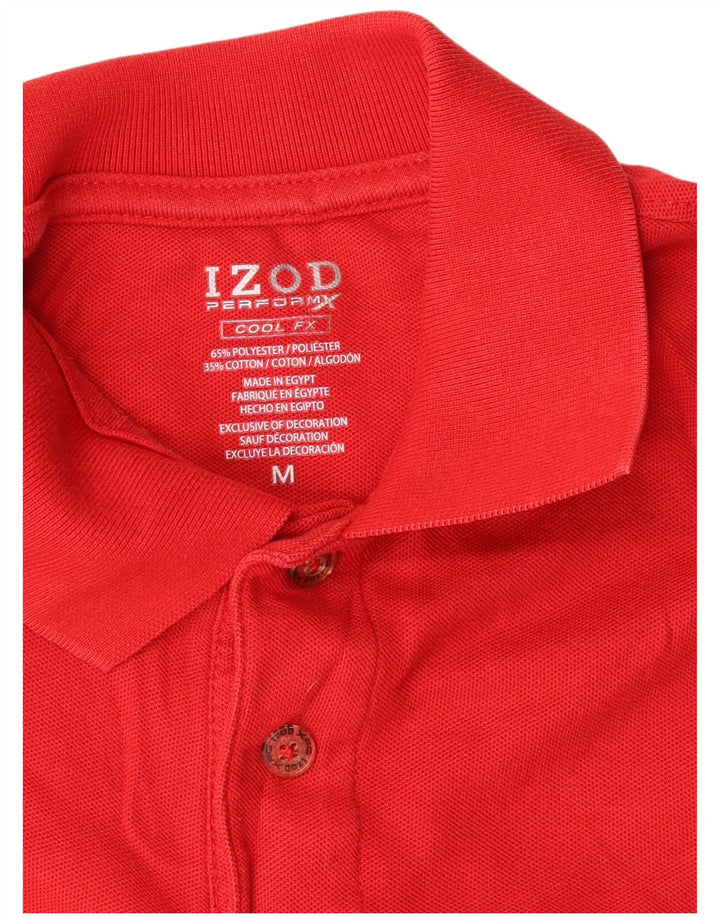 Izod Polo à Manches Longues Homme Rouge Moyen Polyester
