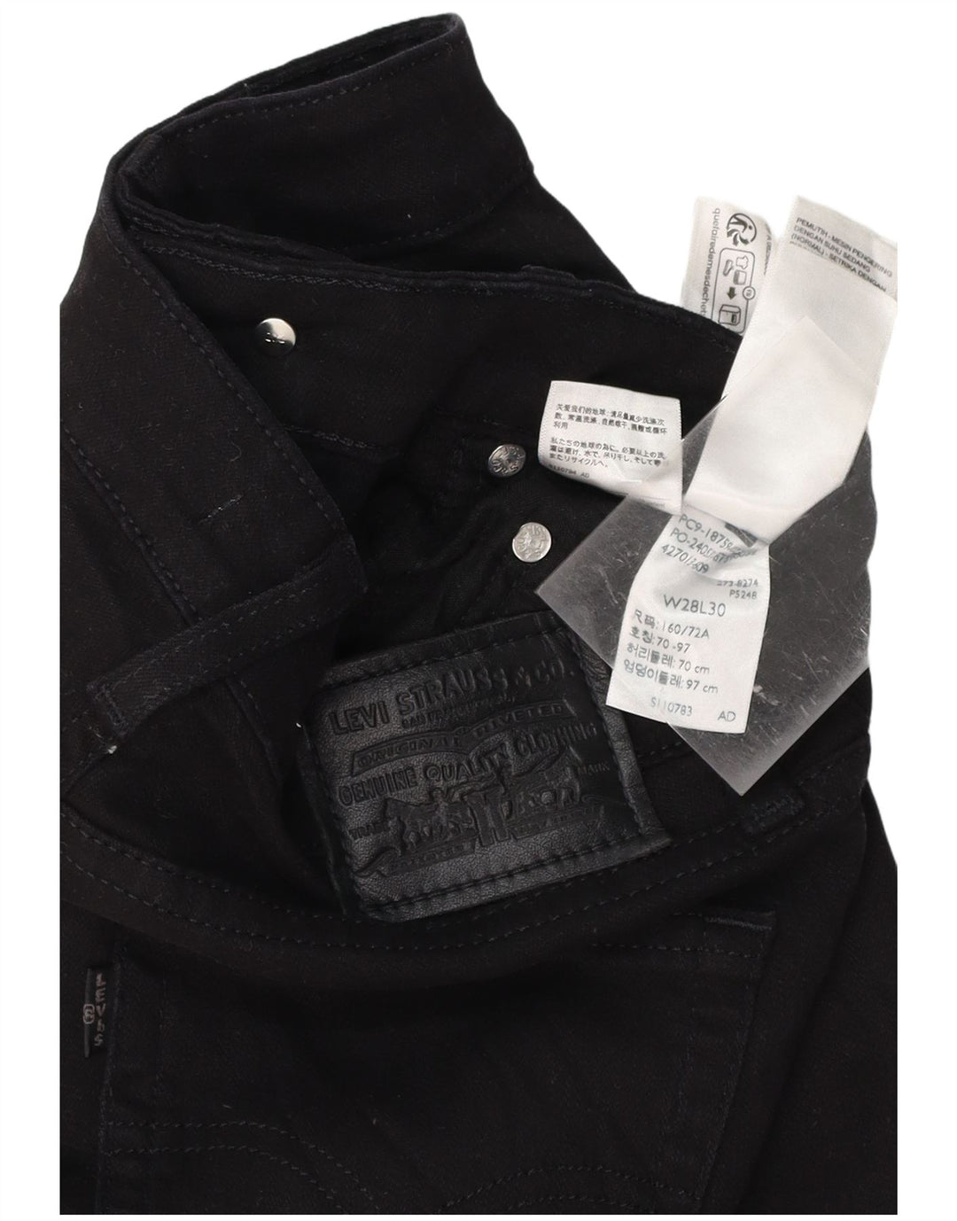 LEVI'S Jean Bootcut Taille Haute Femme 725 W28 L30 Coton Noir