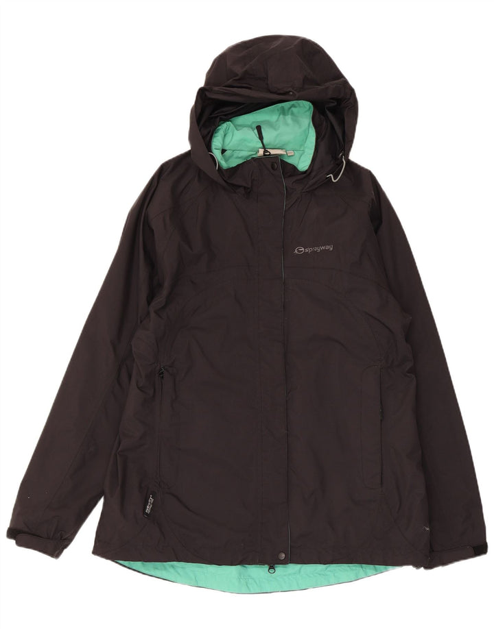Sprayway Veste coupe-vent à capuche pour femme UK 12 Medium Noir Polyamide