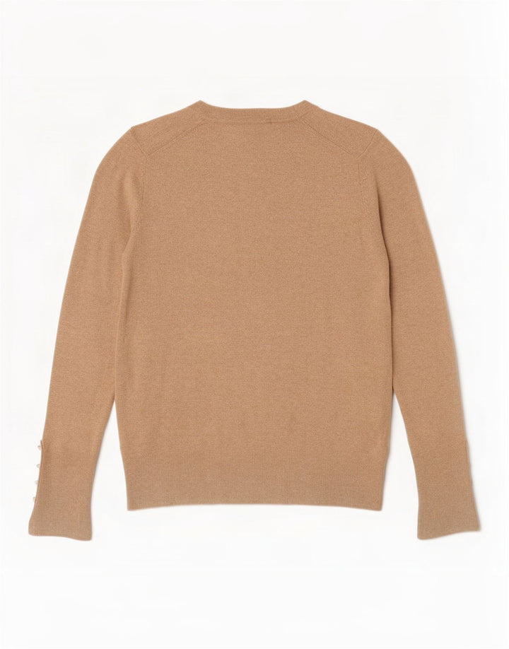 Zara Pull à col rond pour femme UK 12 Beige moyen