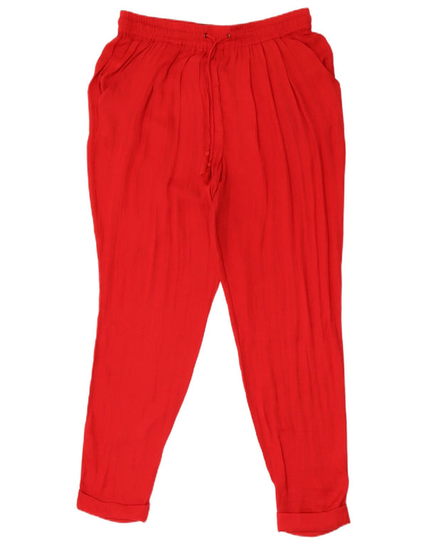 Zara Pantalon court Trafaluc pour femme UK 12 Medium W28 L26 Rouge