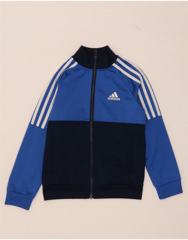 Adidas Veste de Survêtement Garçon 7-8 Ans Bleu Colorblock Polyester