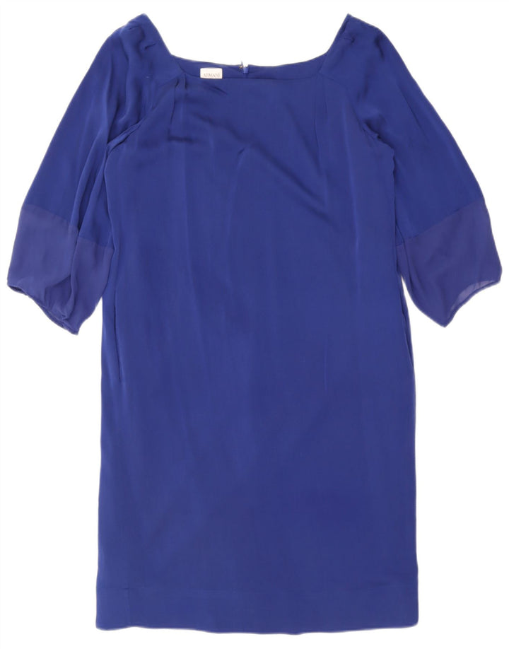 Armani Collezioni Robe droite à manches 3/4 pour femme IT 44 Bleu moyen