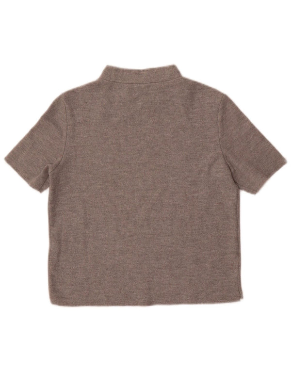 Zara Femmes Trafaluc Crop T-Shirt Top UK 10 Petit Gris Polyester