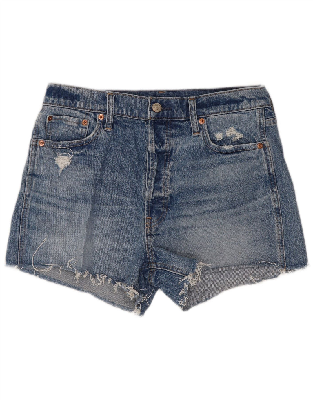 Gap Short En Jean Déchiré Femme W30 Coton Bleu Moyen