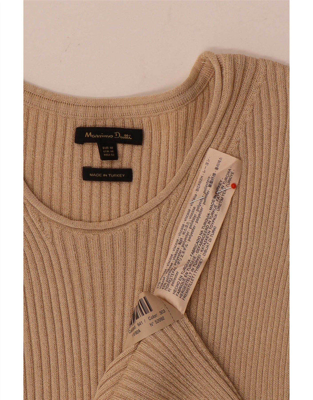 Massimo Dutti Robe longue sans manches pour femme UK 12 Viscose beige moyen