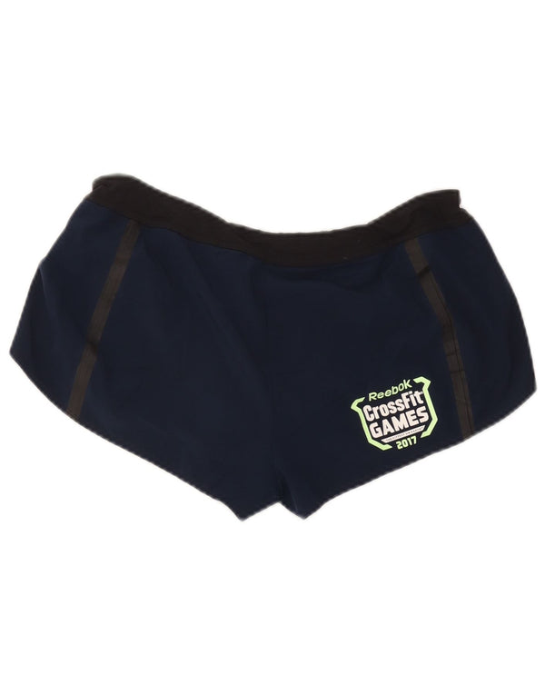 Reebok Short de sport Cross Fit pour femme UK 12/14 Bleu moyen Colourblock