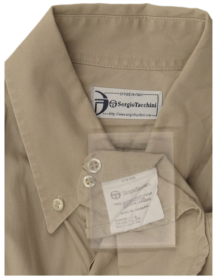 Sergio Tacchini Chemise à Manches Courtes Homme Grand Coton Kaki
