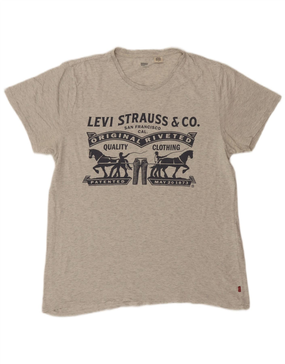 LEVI'S T-Shirt Graphique Homme Grand Gris Coton