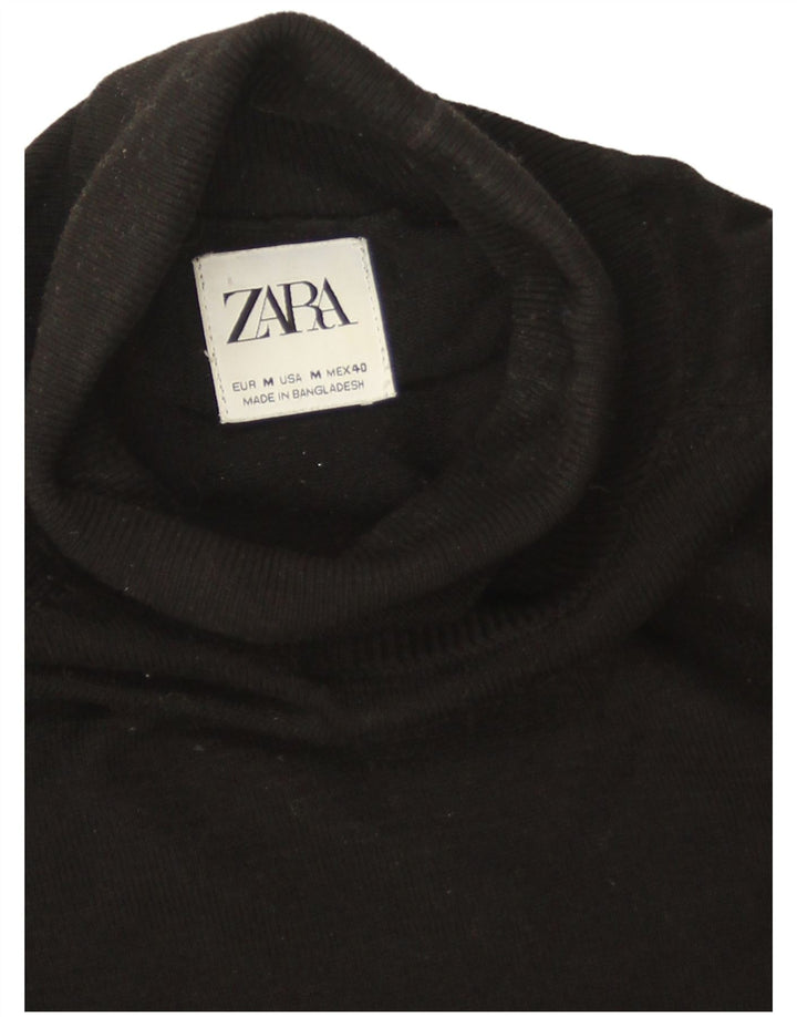 Zara Pull Col Roulé Homme Noir Moyen Viscose