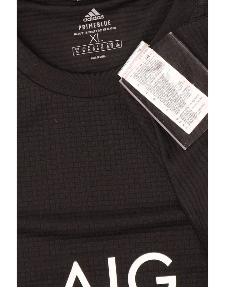 Adidas Mens All Blacks Graphic T-Shirt Top XL Noir Polyester