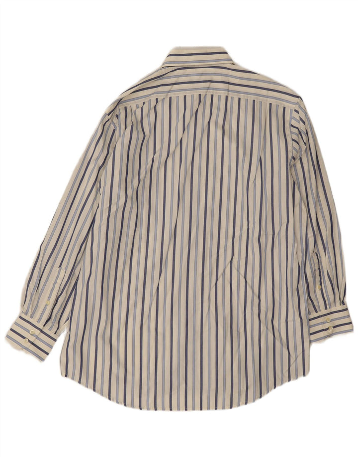 Lacoste Chemise Homme Taille 42 Grand Coton Rayé Blanc