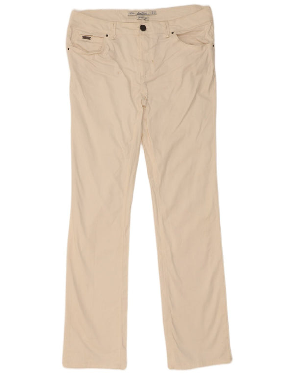 Zara Jean Slim Femme EU 42 Large W32 L33 Blanc Cassé