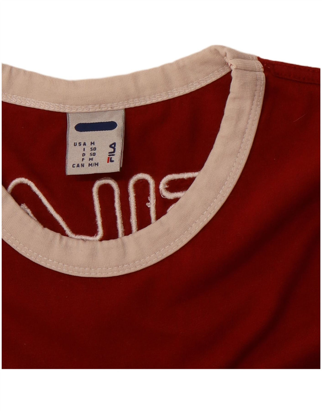 FILA T-Shirt Graphique Homme Rouge Moyen Colourblock