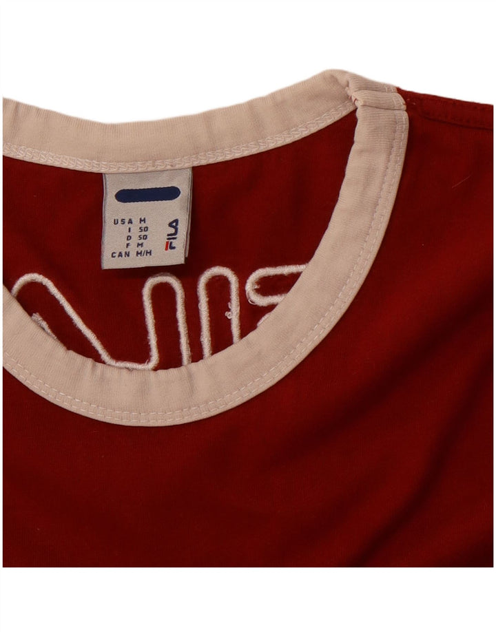 FILA T-Shirt Graphique Homme Rouge Moyen Colourblock