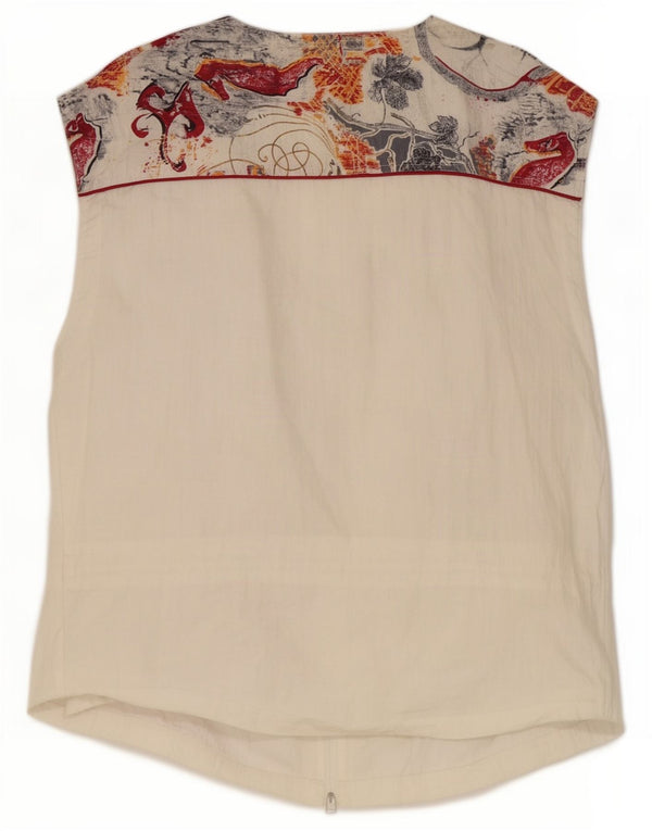 Linea Primero Gilet surdimensionné pour femme UK 14 Medium Off White Nylon